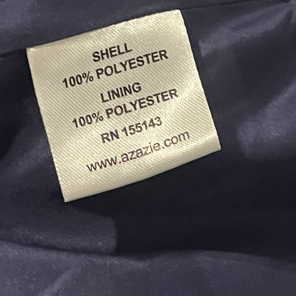 Azazie Midnight Blue Strapless Dress with lace up corset top - Picture 11 of 11